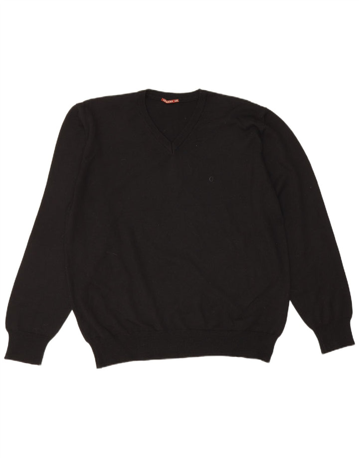 Carrera Herren-Pullover mit V-Ausschnitt, 2XL, schwarze Wolle