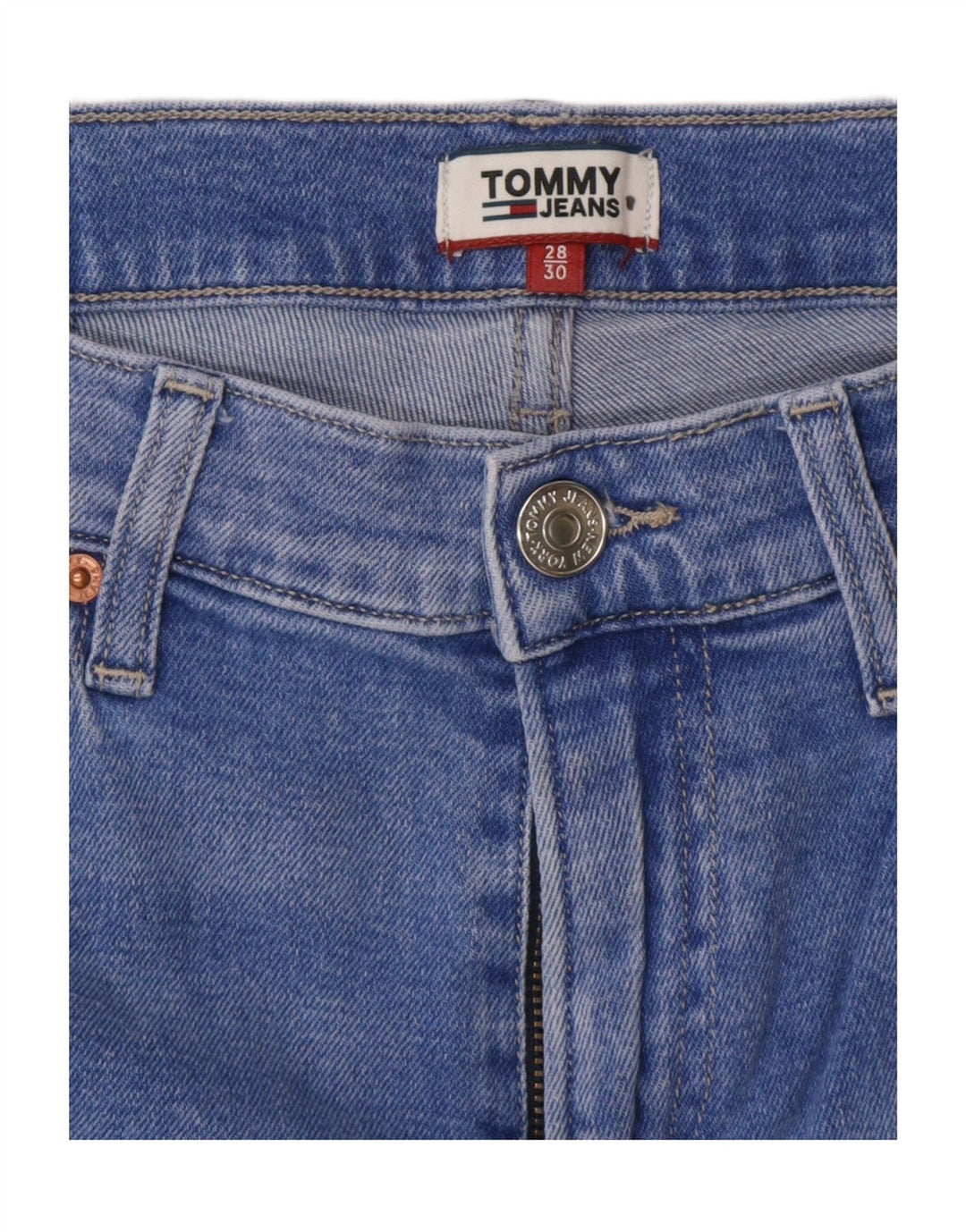 TOMMY HILFIGER Damen Slim Jeans W28 L26 Blaue Baumwolle