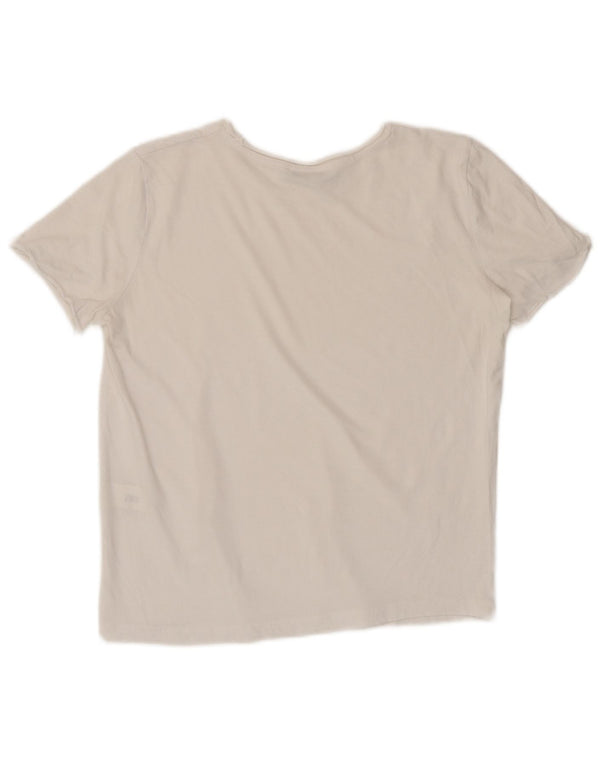 Zara Damen Crop T-Shirt Top UK 10 Small Weiße Baumwolle