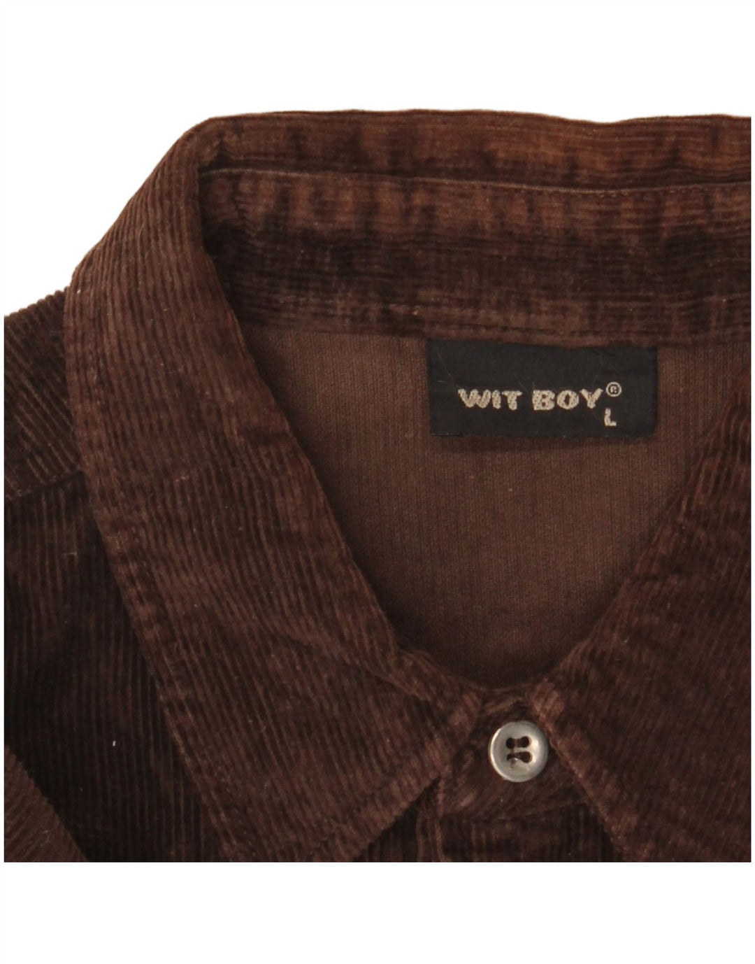 Wit Boy Herren-Cordhemd, groß, braune Baumwolle