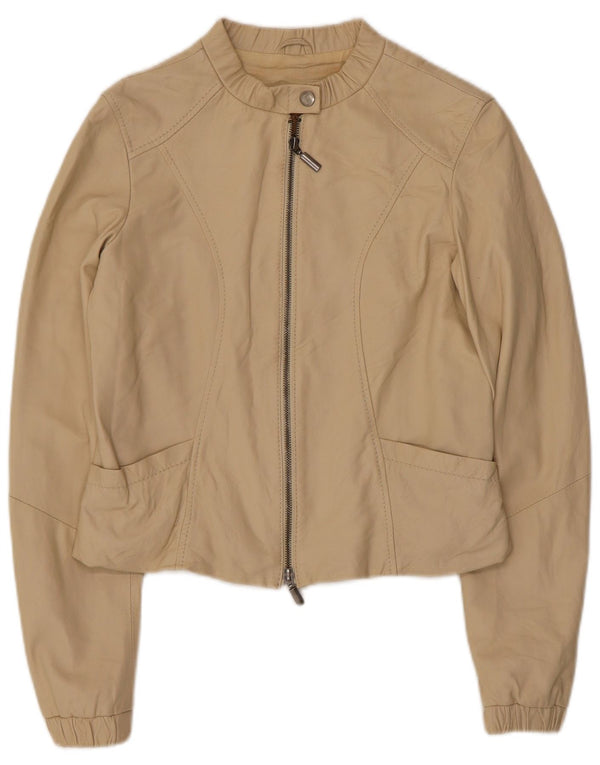 CONBIPEL Damen Lederjacke IT 42 Medium Beige Leder