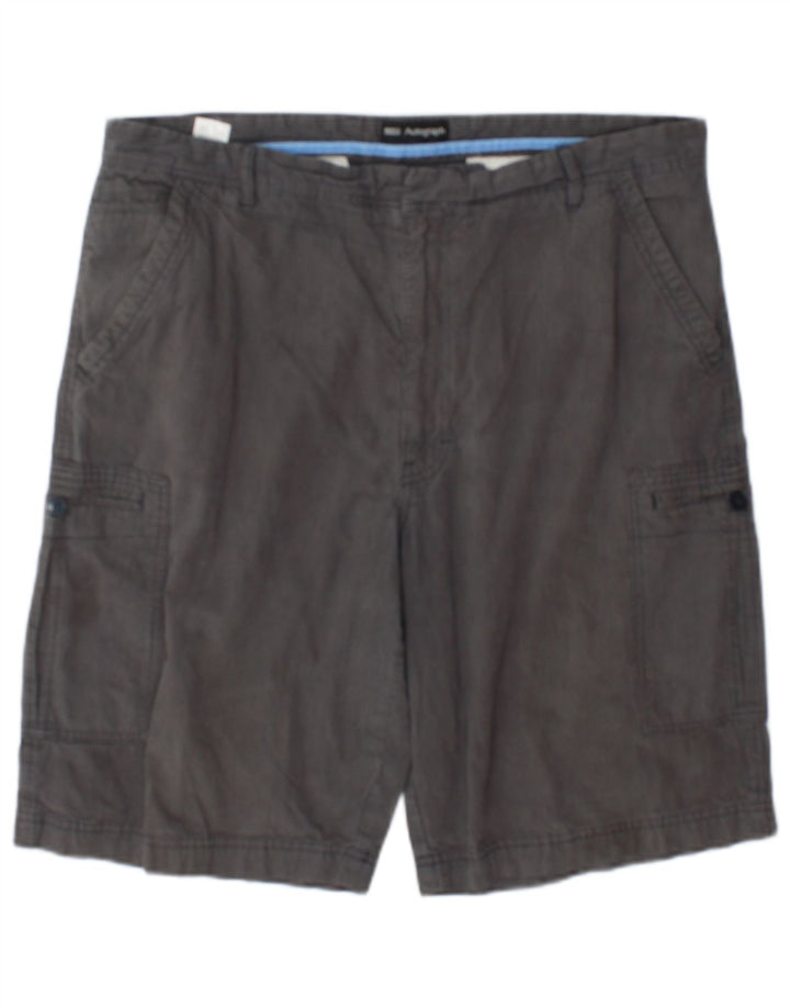 Marks & Spencer Herren Cargoshorts W38 XL Graue Baumwolle