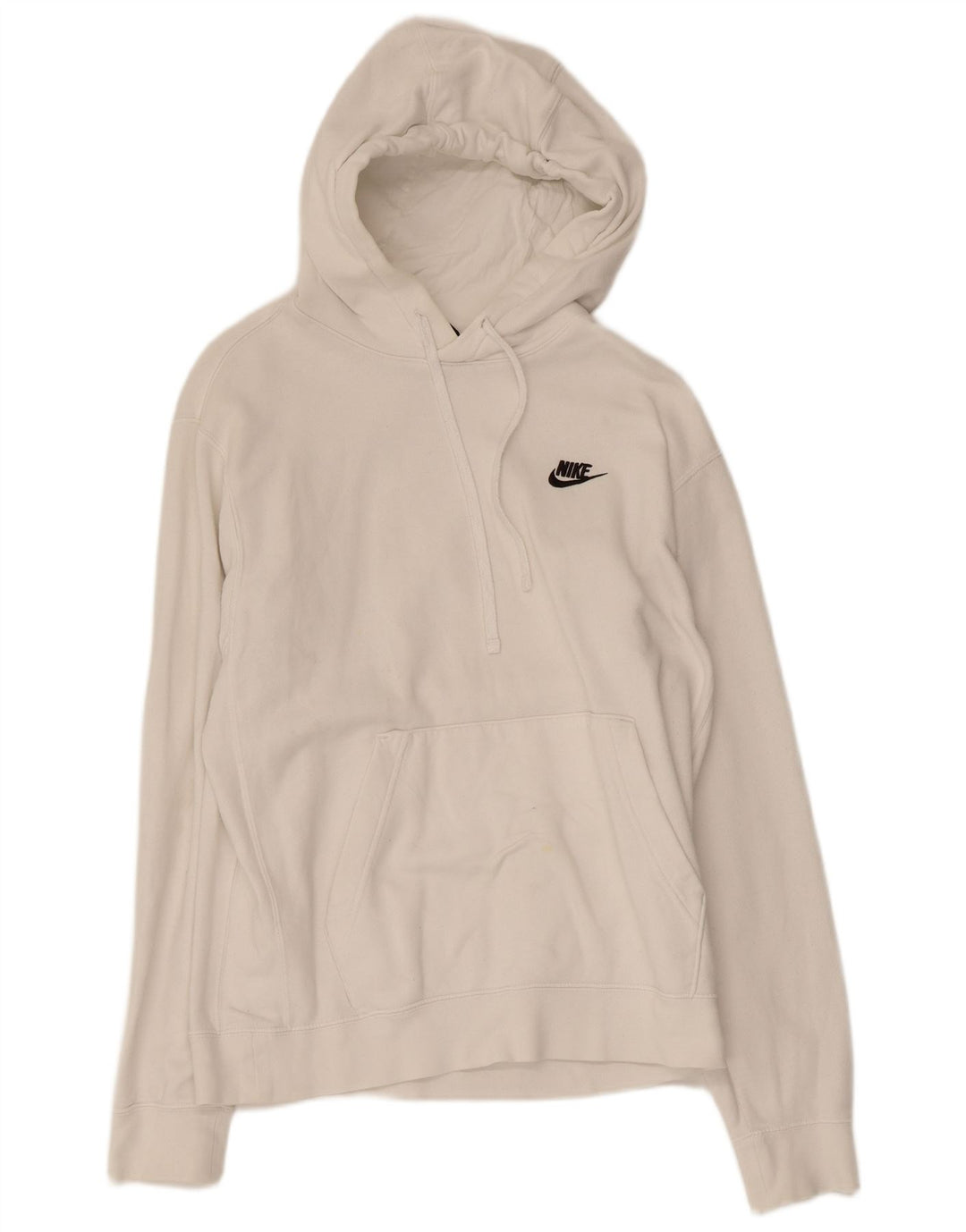 NIKE Mens Hoodie Jumper Small White Cotton