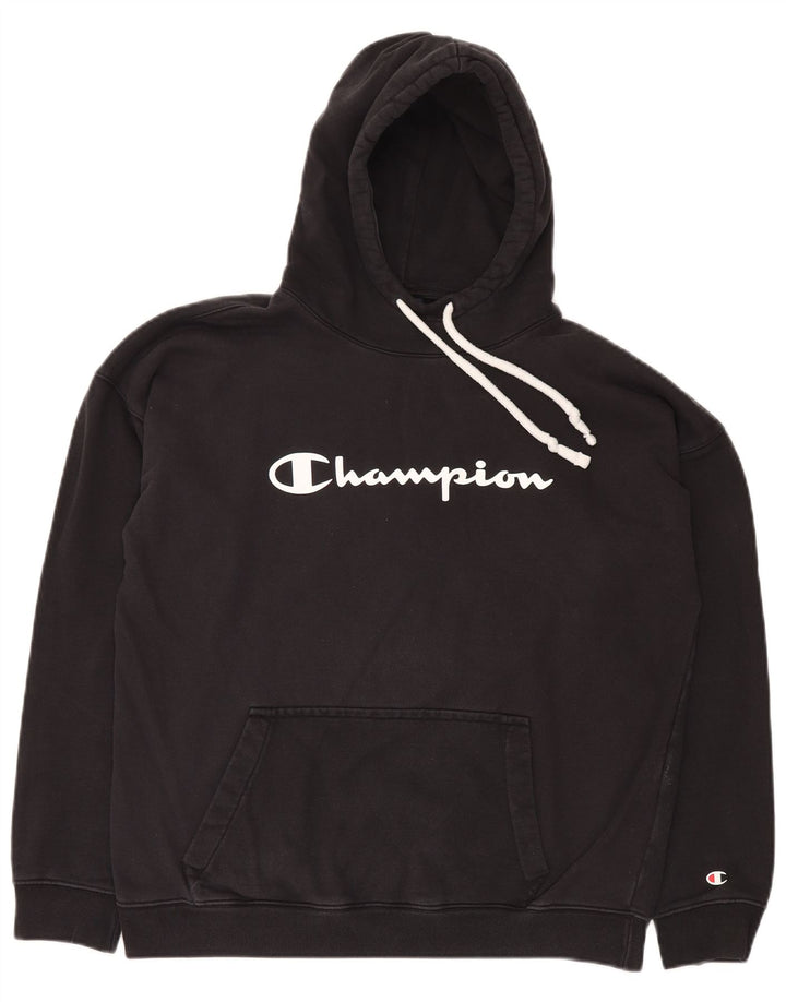 CHAMPION Herren-Kapuzenpullover mit Grafik, mittelschwarz, Baumwolle