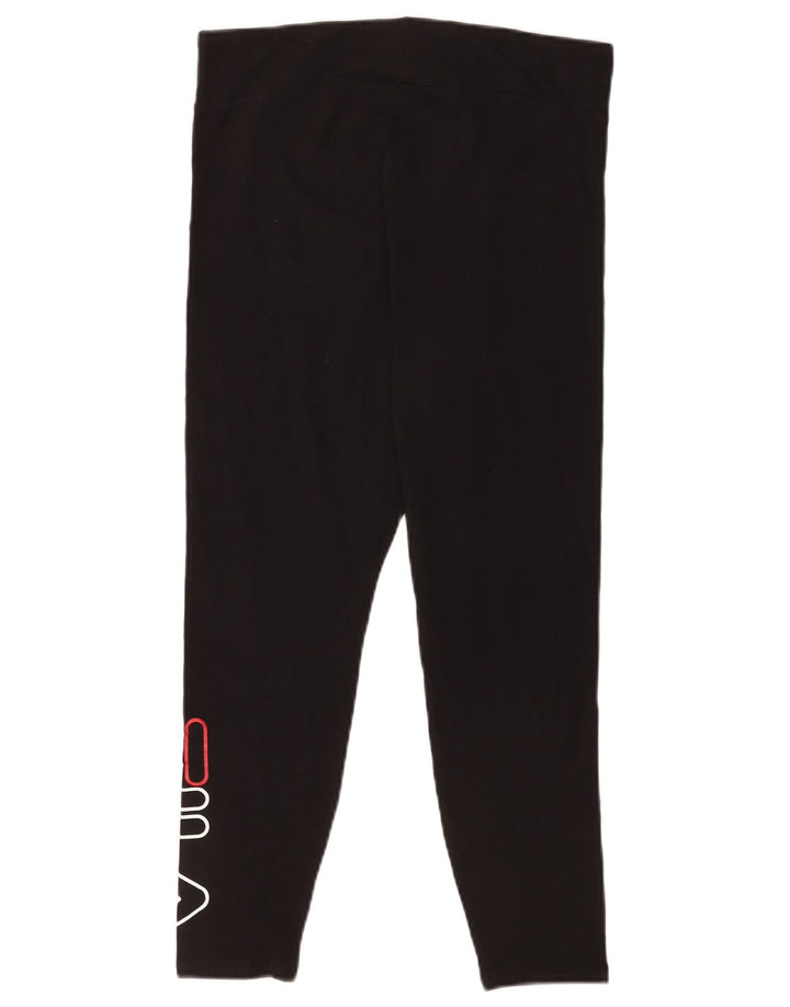 Fila Damen Grafik-Crop-Leggings, groß, aus schwarzer Baumwolle