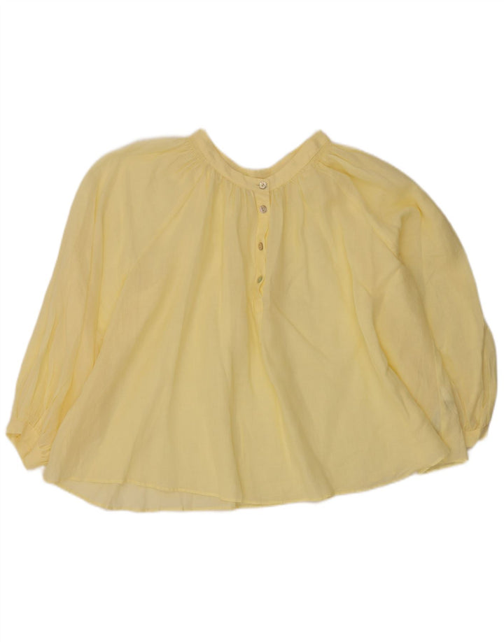 Langärmliges, übergroßes Blusenoberteil für Damen von Zara, Größe 44, mittelgelb