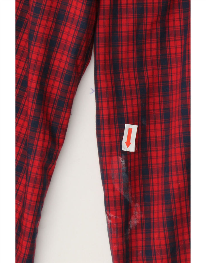 NAUTICA Mens Flannel Shirt Medium Red Check Cotton Vintage Nautica and Second-Hand Nautica from Messina Hembry 