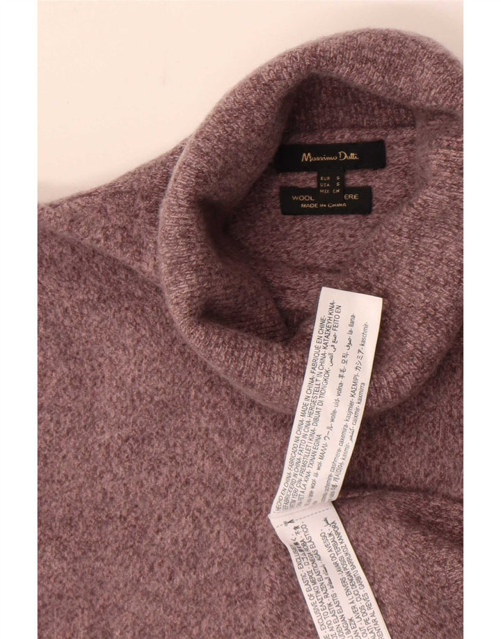 Massimo Dutti Damen-Pullover mit Rollkragen, Gr. 8, Größe S, graue Wolle