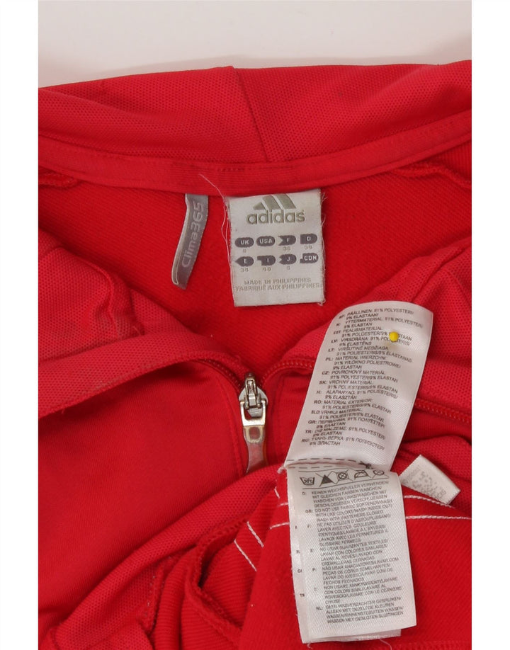 Adidas Damen Clima 365 Zip Hoodie Pullover UK 8 Small Rot Polyester