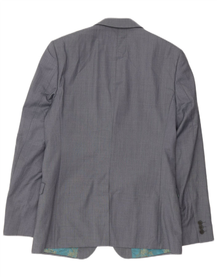 Ted Baker Herren-Blazer mit 2 Knöpfen, UK 38, mittelgraue Wolle