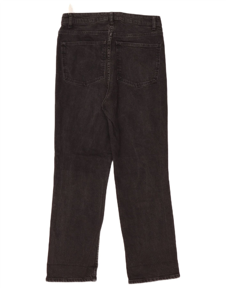 Zara Damen Straight Jeans EU 42 Large W32 L29 Schwarz