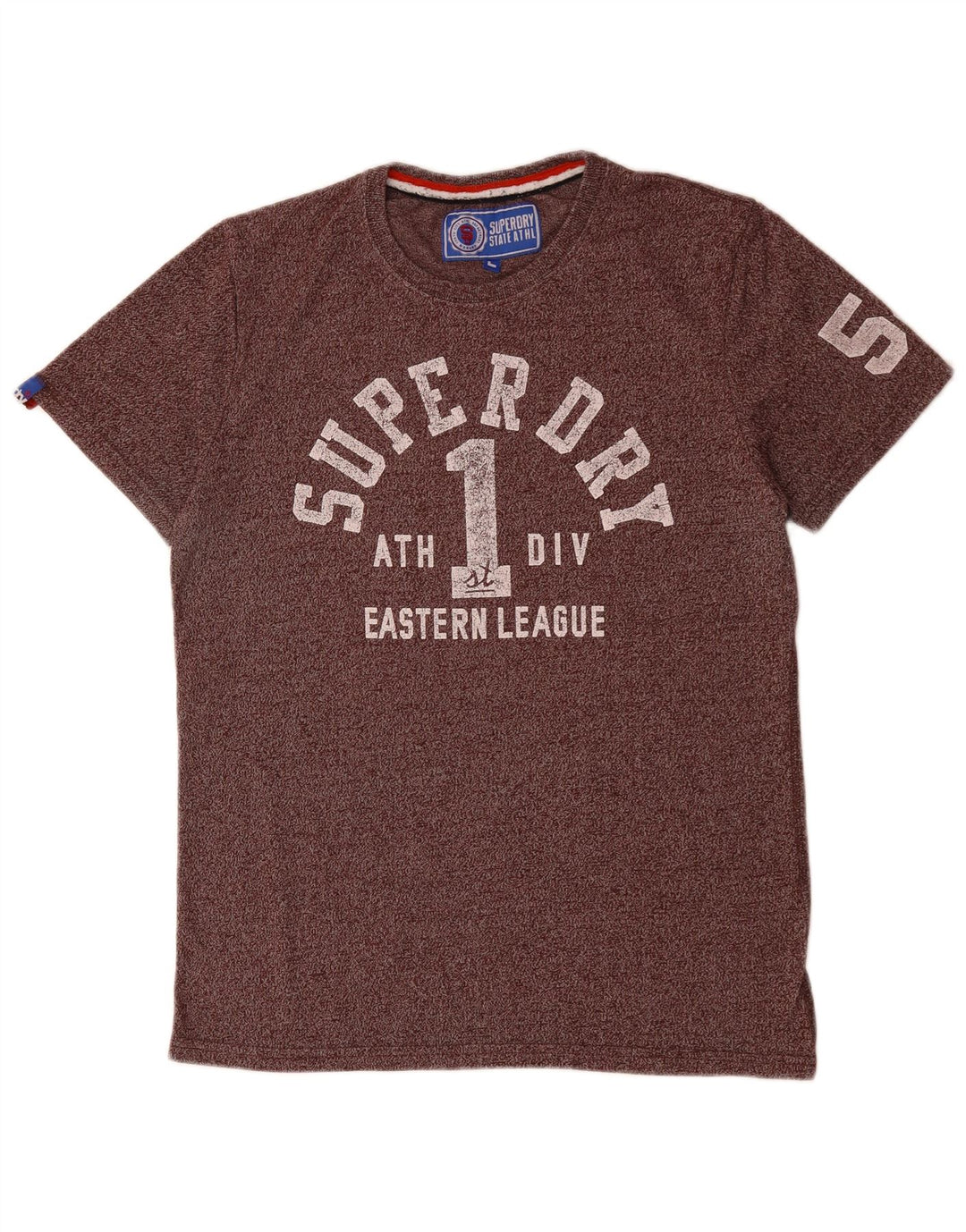 SUPERDRY Herren Grafik-T-Shirt-Oberteil, groß, lila, gesprenkelte Baumwolle