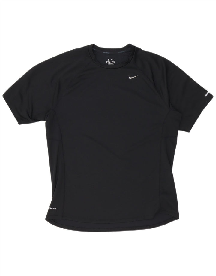 NIKE Herren Dri Fit T-Shirt Top Large Schwarz Polyester