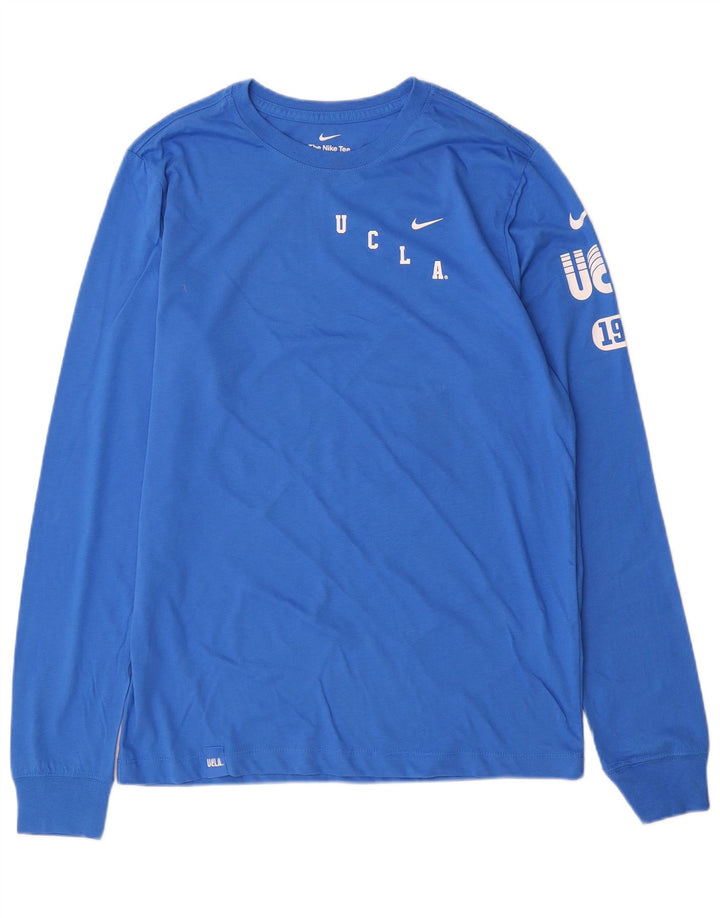 Nike Herren-Grafikoberteil mit langen Ärmeln aus mittelblauer Baumwolle