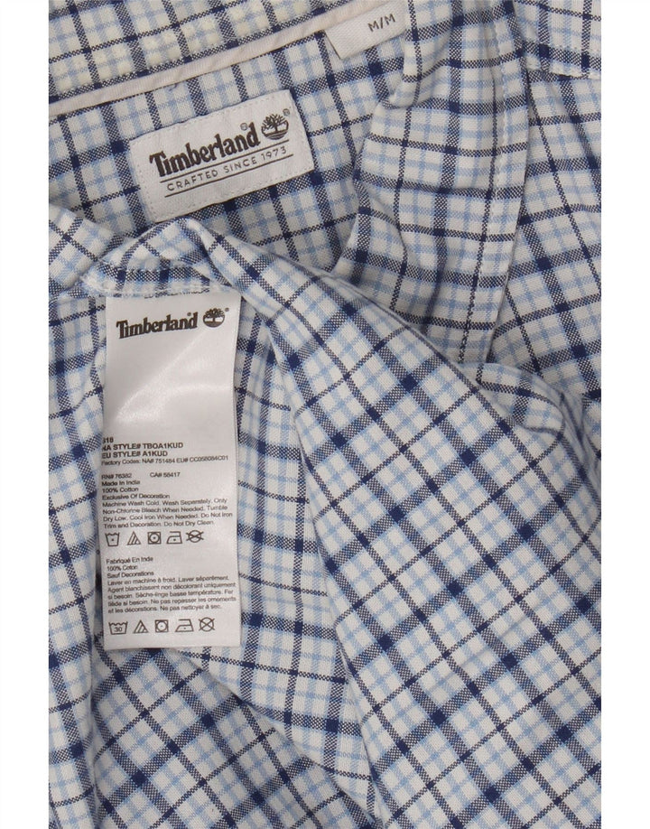 Timberland Herrenhemd aus mittelblauer Karo-Baumwolle