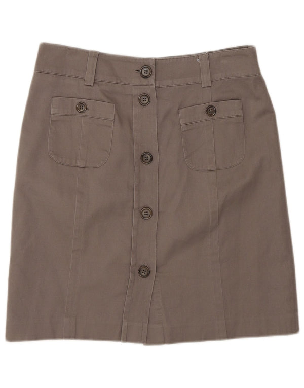 Oasis Damen Normaler Midirock US 10 Large W30 Braune Baumwolle