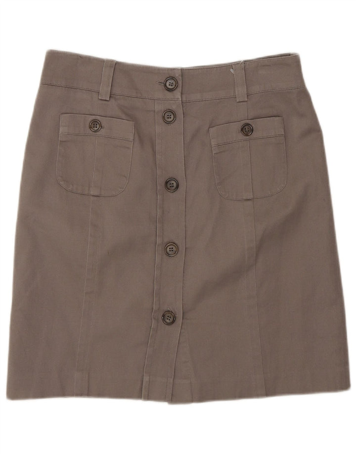 Oasis Damen Normaler Midirock US 10 Large W30 Braune Baumwolle