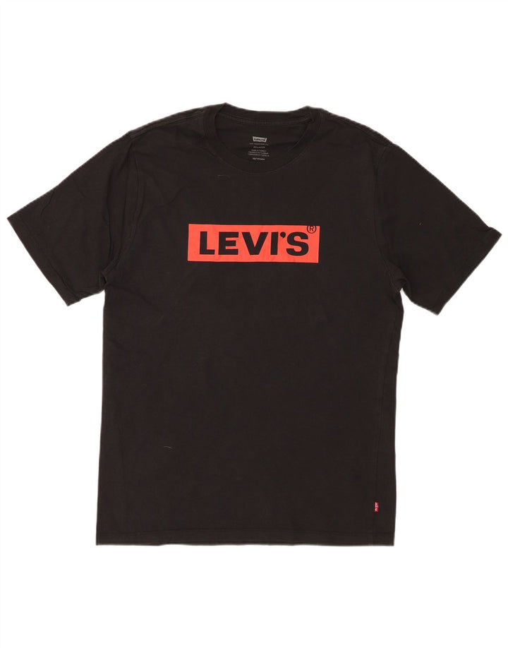 LEVI'S Herren Relaxed Fit Graphic T-Shirt Top XS Schwarz Baumwolle