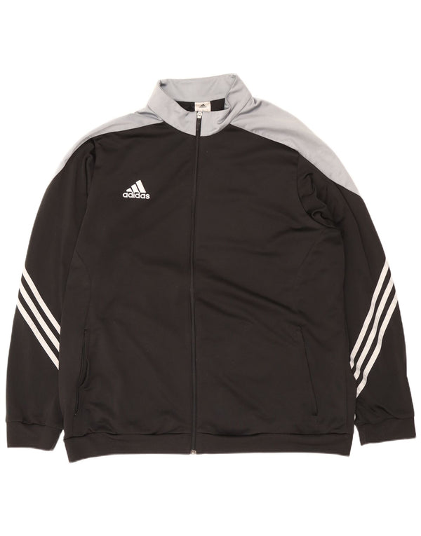 Adidas Herren Trainingsanzug Top Jacke 2XL Schwarz Colourblock Polyester
