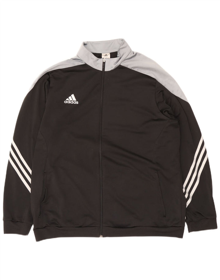 Adidas Herren Trainingsanzug Top Jacke 2XL Schwarz Colourblock Polyester