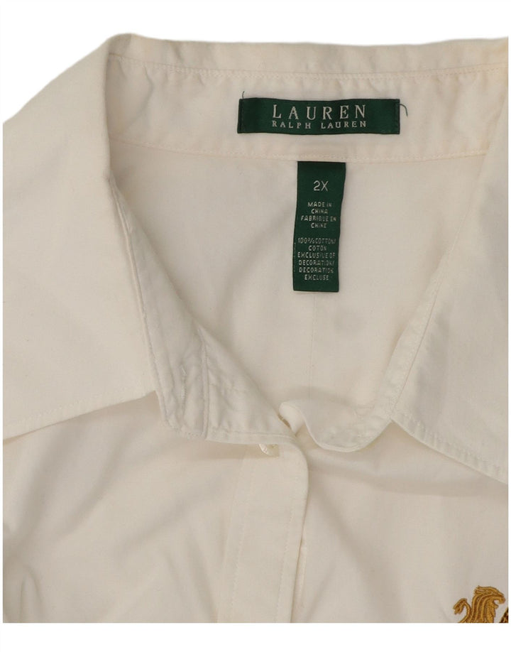 RALPH LAUREN Damenhemd UK 20 2XL Weiße Baumwolle