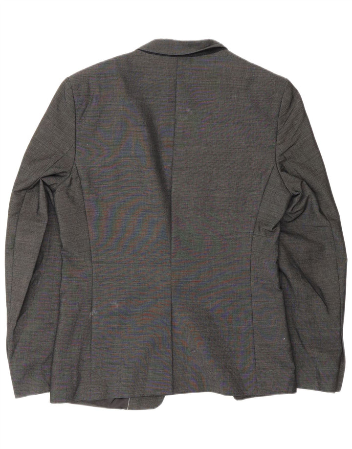 Zara Herren-Blazer mit 1 Knopf, EU 46, kleine graue Viskose