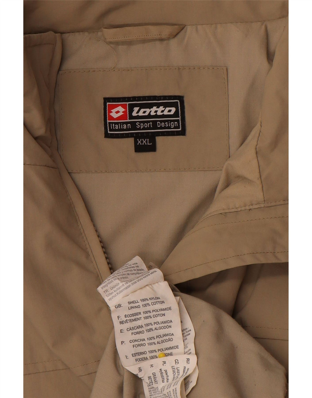 Lotto Herren Bomberjacke UK 44 2XL Beige Nylon