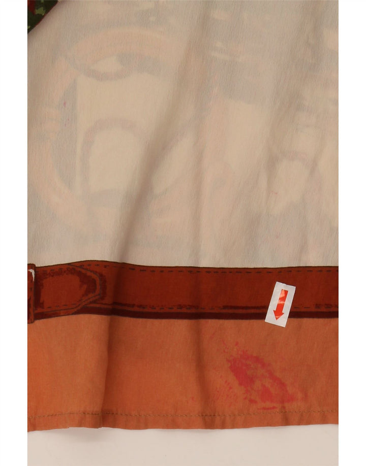 GABRI ELLE LA CAMICIA Grafik-Hemdbluse für Damen, UK 16, Größe L, gebrochenes Weiß