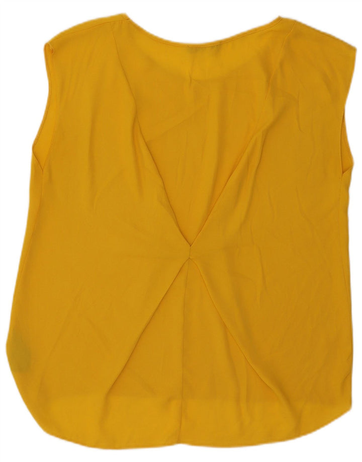 Oasis Damen Bluse Top UK 14 Large Gelb Polyester