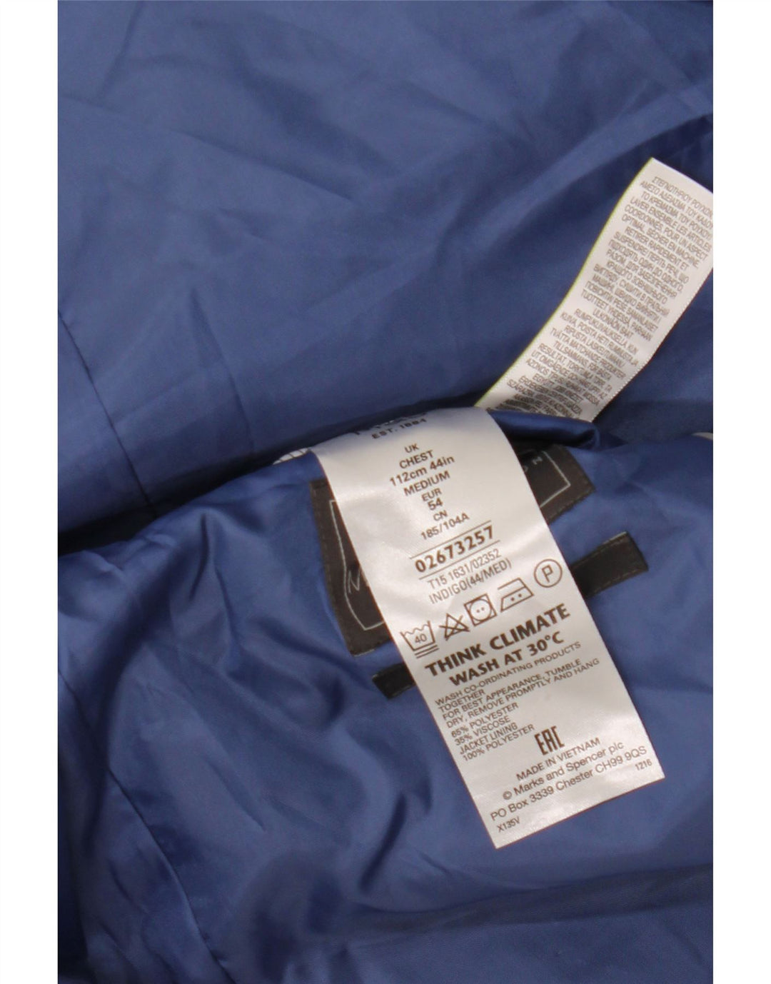 MARKS & SPENCER Herren-Blazer mit maßgeschneiderter Passform, UK 44, 2XL, Marineblau