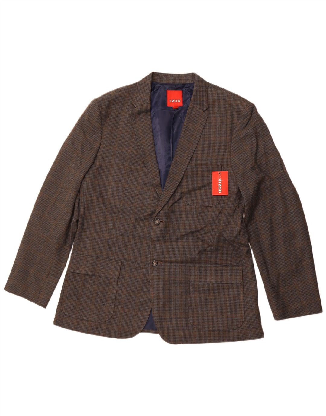 IZOD Herren-Blazer mit 2 Knöpfen, UK 42, XL, grau kariert, Polyester