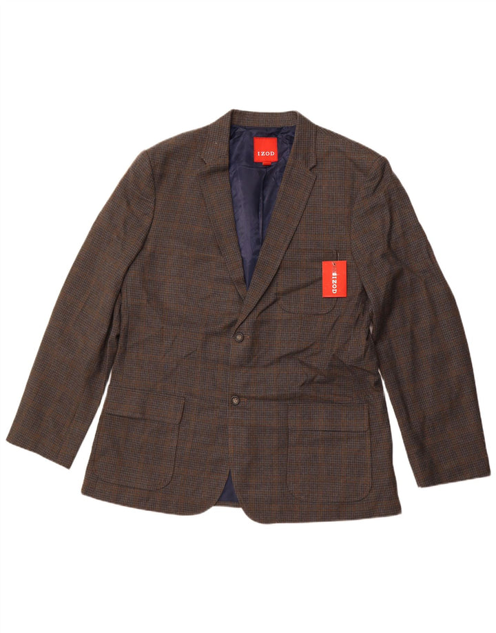 IZOD Herren-Blazer mit 2 Knöpfen, UK 42, XL, grau kariert, Polyester