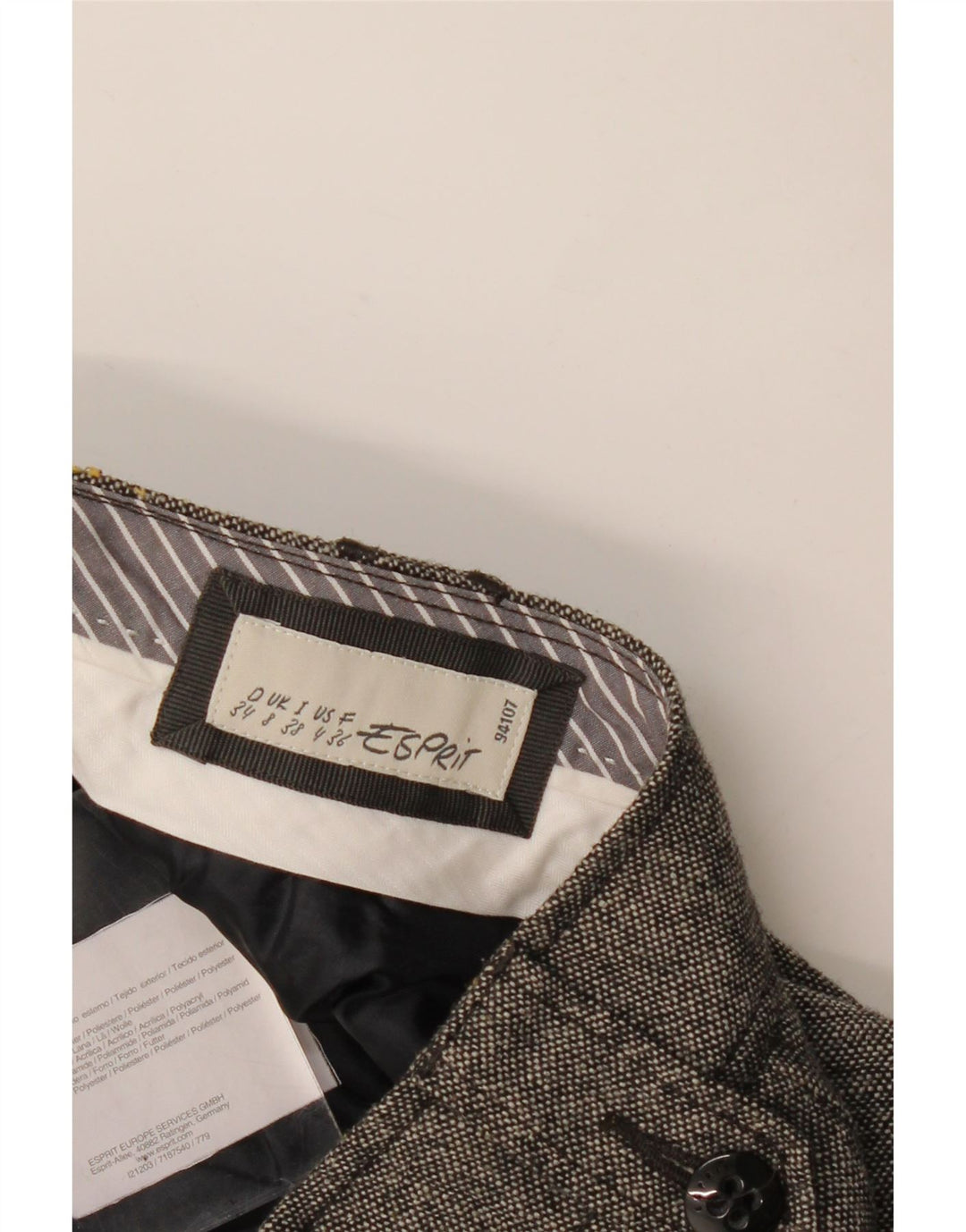 Esprit Damen Minirock UK 8 Small W30 Grau meliertes Polyester