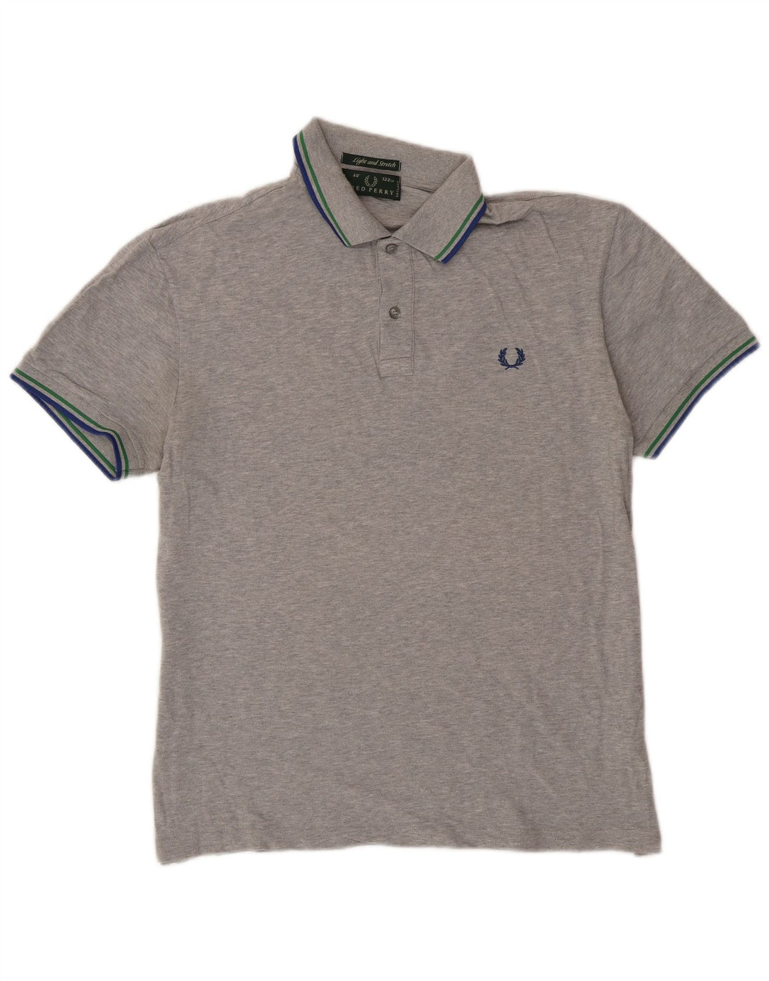 Fred Perry Herren-Poloshirt, große grau gestreifte Baumwolle