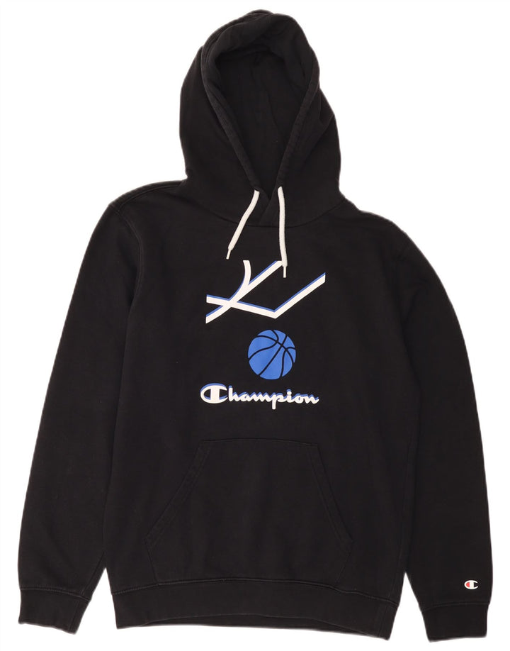 Champion Herren-Kapuzenpullover mit Grafik, Größe S, schwarze Baumwolle