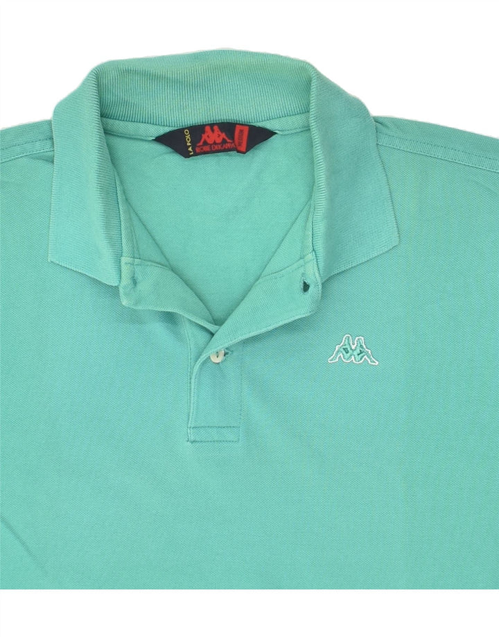 KAPPA Mens Polo Shirt Medium Green Cotton | Vintage Kappa | Thrift | Second-Hand Kappa | Used Clothing | Messina Hembry 