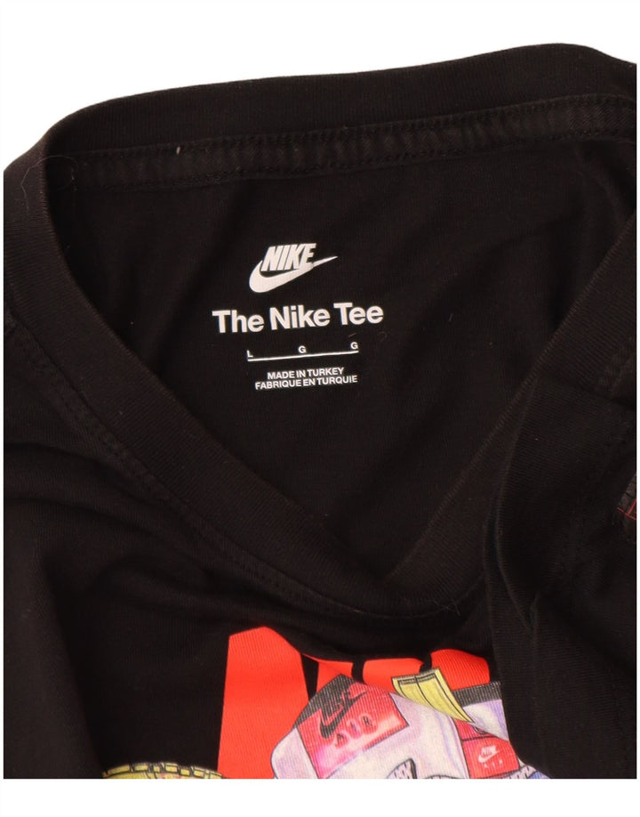 Nike Herren-T-Shirt mit Grafik, groß, aus schwarzer Baumwolle