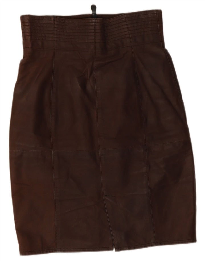 Vintage Damen Lederrock W28 Mittelbraunes Leder