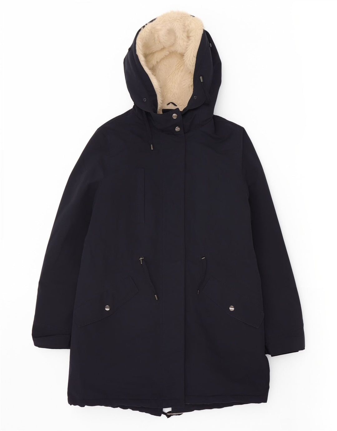 Marks & Spencer Sherpa-Parkajacke mit Kapuze für Damen, UK 12, mittelmarineblau