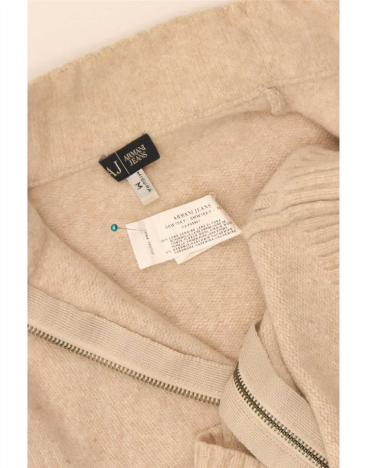 Armani Damen Strickjacke UK 12 Mittelbeige Schurwolle