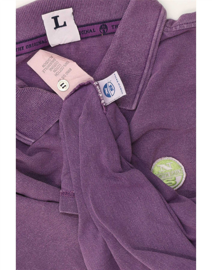 North Sails Herren-Poloshirt, Größe L, Lila, Baumwolle