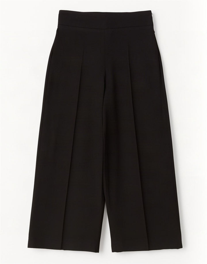 Zara Damen-Hose mit weitem Bein, mittelgroß, W28, L25, schwarzes Polyester
