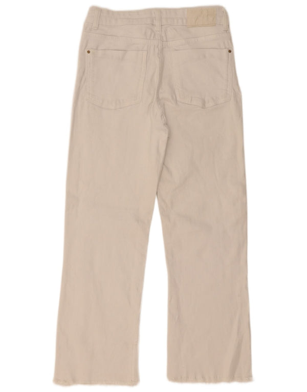 Kurze Jeans von Zara für Damen, EU 36, XS, B26, L25, weiße Baumwolle