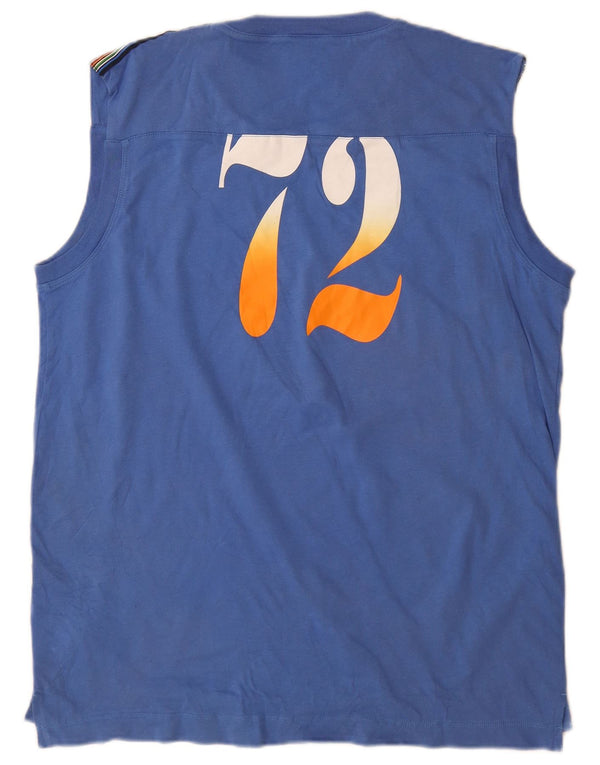 Nike Herren Graphic Vest Top UK 42/44 Große blaue Baumwolle