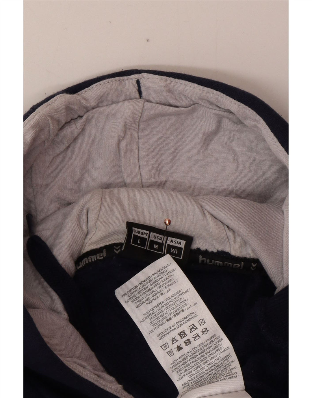 HUMMEL Herren-Kapuzenpullover mit Grafik, groß, marineblau, Baumwolle