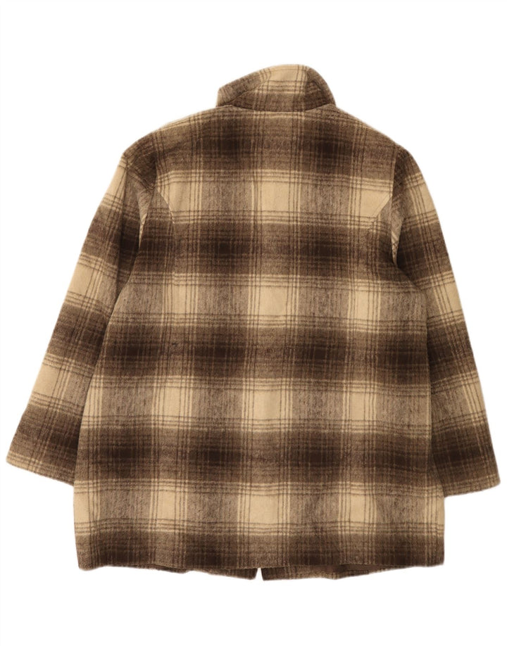 Marks & Spencer Damenmantel UK 18 XL Braun kariertes Acryl
