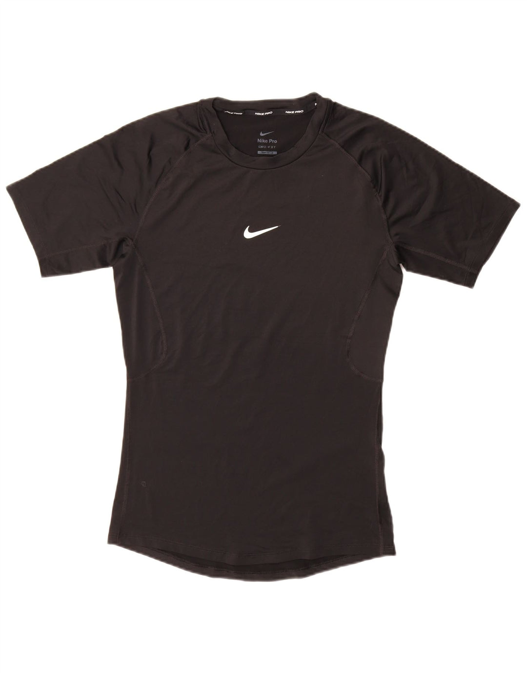 NIKE Damen Tight Fit T-Shirt Top UK 12 Medium Schwarz Polyester