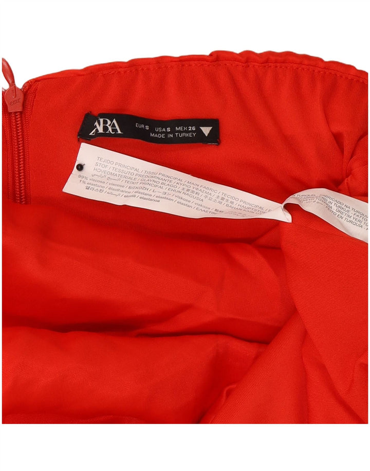 Trägerloses Damenkleid von Zara, Gr. 8, klein, rote Viskose