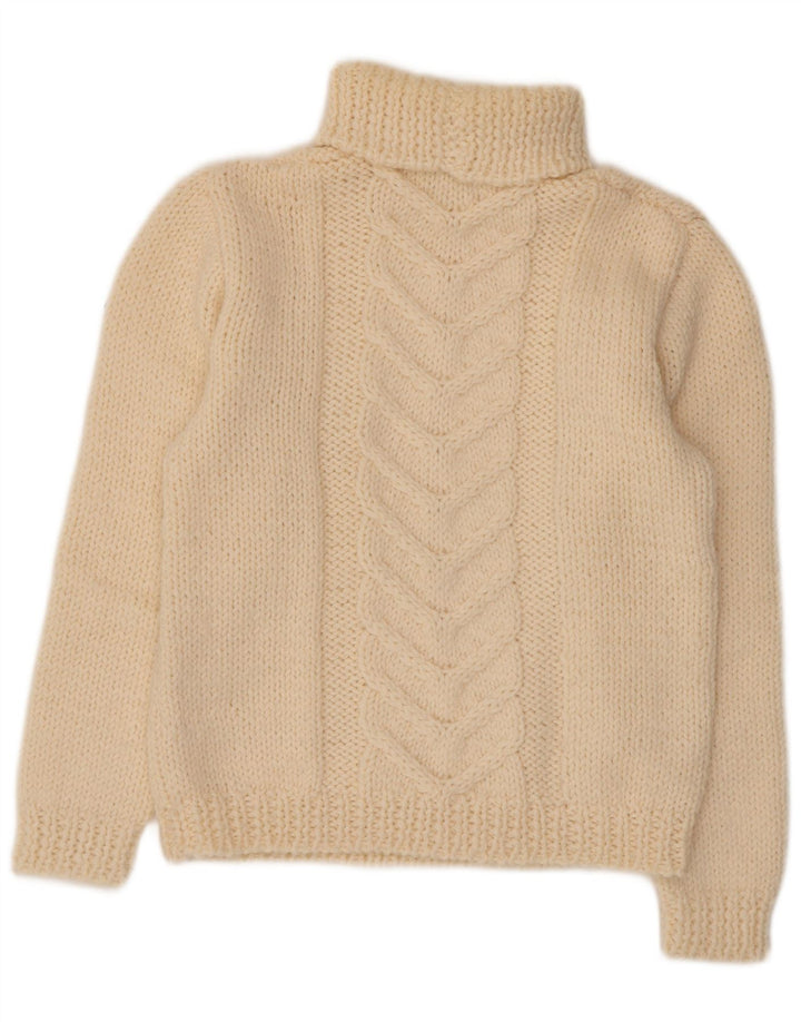 Vintage Damen Rollkragenpullover Pullover UK 14 Medium Off White