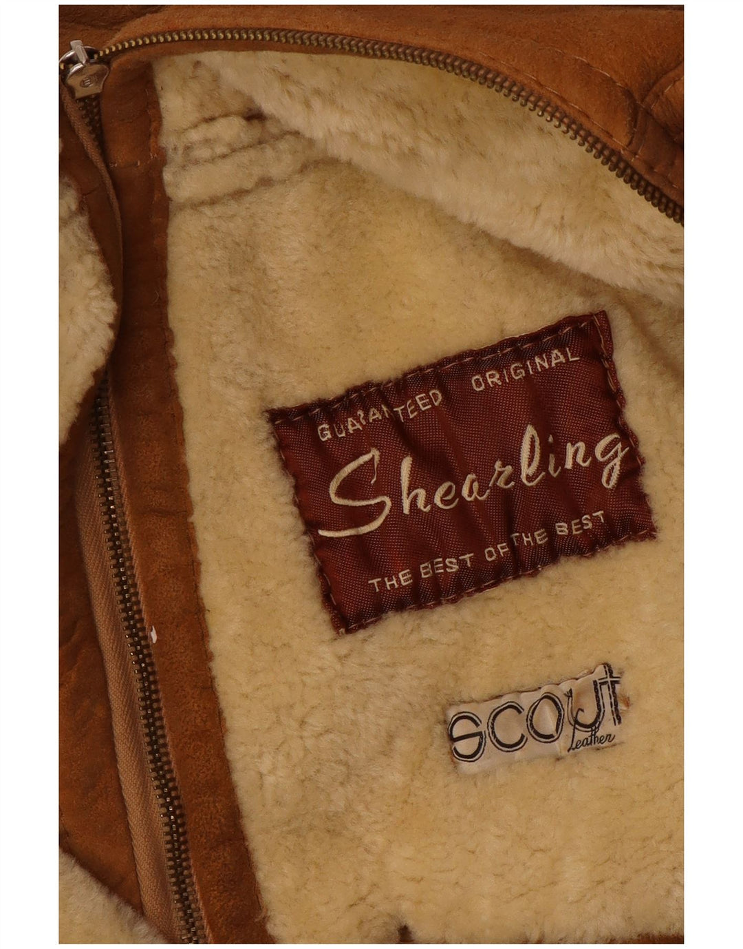 Vintage Herren Shearling Jacke UK 36 Small Beige Shearling
